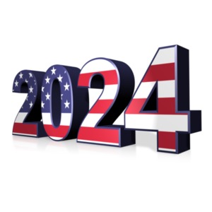 2024 text is shown with the American flag on the letters.  The letters can be changed to make it whatever year you would like.
