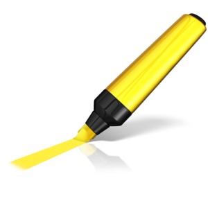 This clip art image shows a highlighter marker drawing.