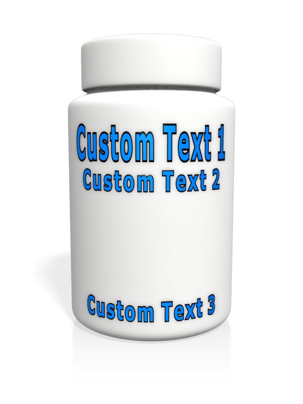 This Presentation Clipart shows a preview of Custom White Pill Bottle