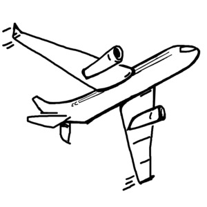 An image of a sketch of an airplane.