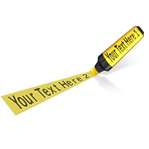 This custom clip art image shows a highlighter marker drawing over text which you can change to your own.