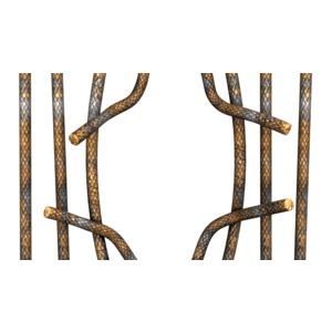 A set of jail bars broken open.