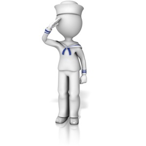 An image of a sailor figure in saluting.