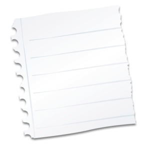 A scrap of notebook paper.