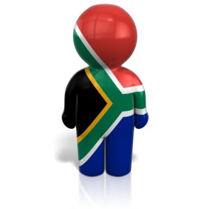 This clip art image shows a peg person icon figure wrapped in a South America Flag.
