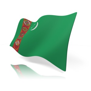 A flag of the country of Turkmenistan