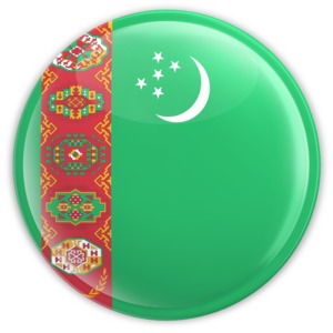 A badge of the flag of Turkmenistan