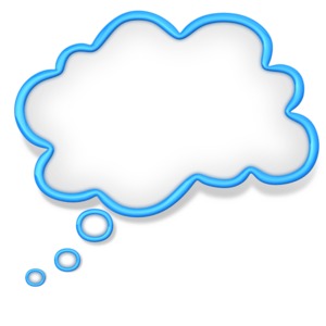This clip art image shows a cloud thought bubble.