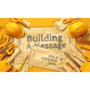 Customize this construction blueprint clipart image by editing the message that appears on the blueprint and add your logo.