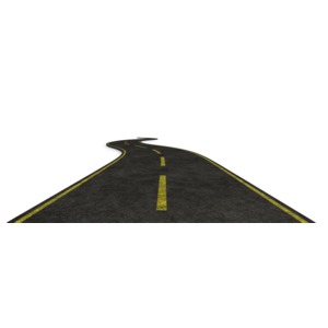 This clip art image is of a windy road stretching of into the distance.