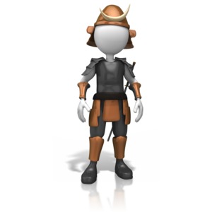 An image of a samurai warrior standing still for a moment.