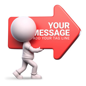 A stick figure uses a custom text red arrow to emphasize a point.