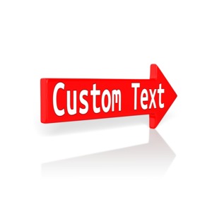 A custom text red arrow to emphasize a point.