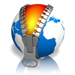 An image of the earth being unzipped to reveal the core.