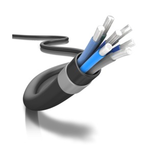 An image of a wire with colored electric wires coming out.