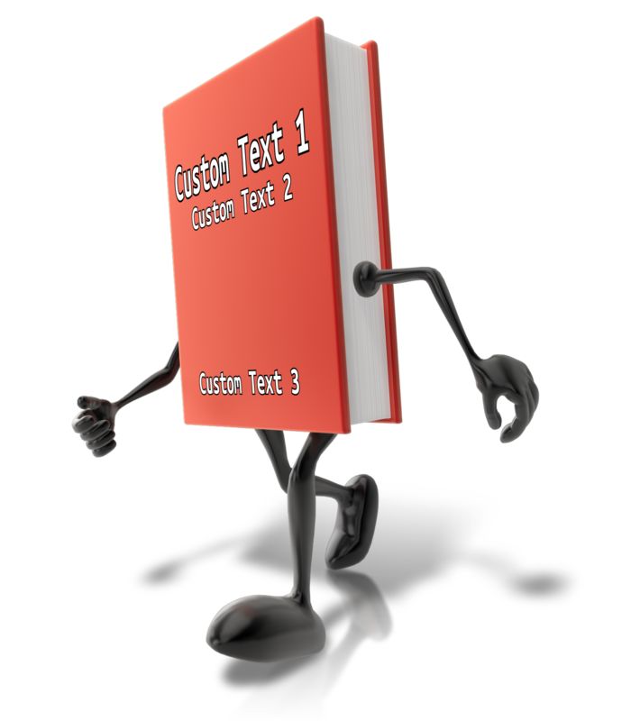 This Presentation Clipart shows a preview of Custom Walking Book Character