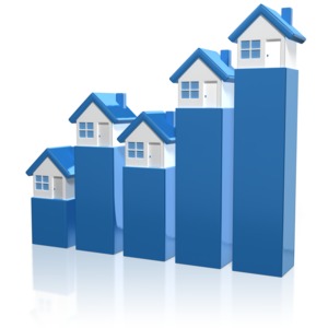 Houses forming a bar graph.