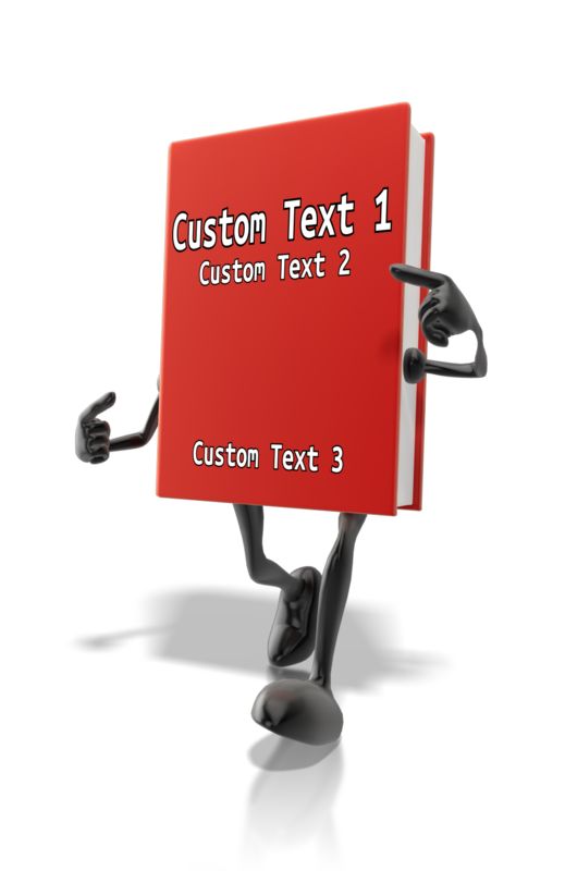 This Presentation Clipart shows a preview of Custom Book Character Pointing At Title