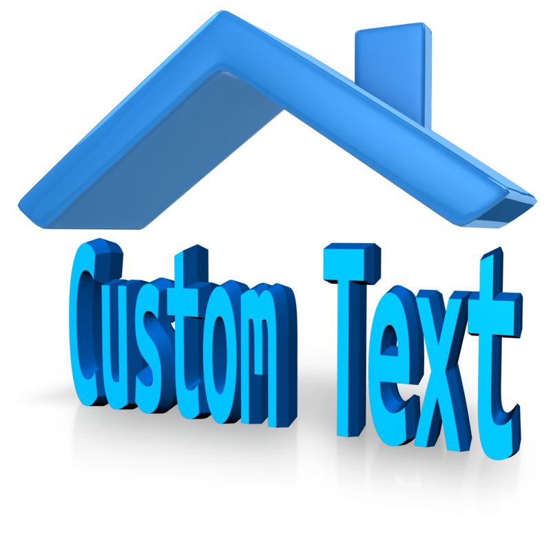 This Presentation Clipart shows a preview of Custom Text With Roof