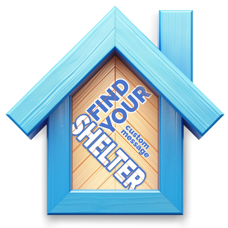 This Presentation Clipart shows a preview of Sheltered Home Sign Clipart - Customizable