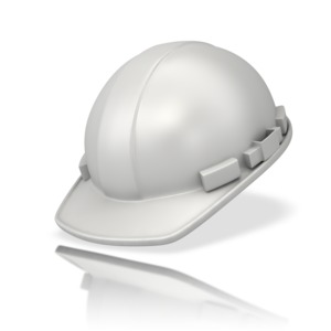 Clip art of a construction hardhat commonly used in industry warehouses and construction sites.
