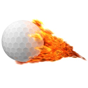 Golf Ball Crossed Clubs Banner  Great PowerPoint ClipArt for Presentations  