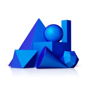 This clip art shows a cluster of geometric shapes.