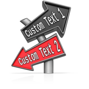 This clip art image shows two arrow signs, one pointing up and one pointing down.