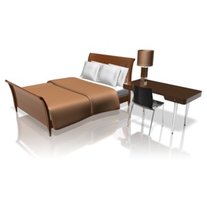 Furnishings commonly found in a hotel room.