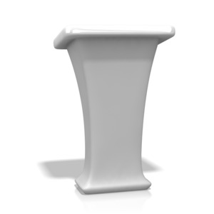 An image of a single podium. 