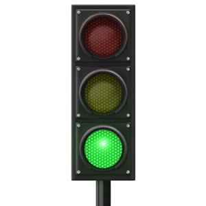 flashing green traffic light