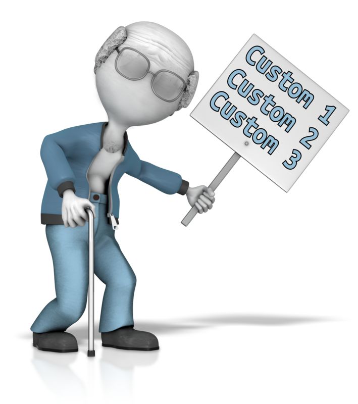This Presentation Clipart shows a preview of Elderly Man Holding A Custom Text Sign