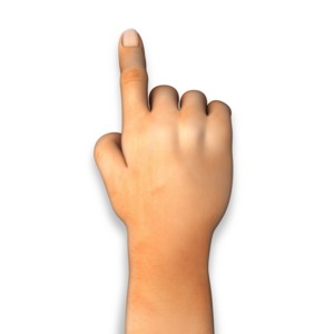 This clip art image shows human hand pointed