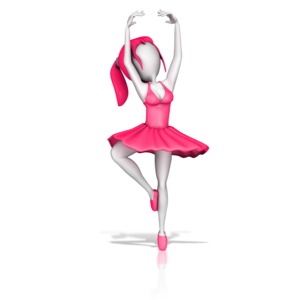 This clip art image shows a ballerina dancer balancing perfectly on her toe doing a pirouette.