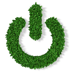 A power symbol made of grass. This clip-art can represent using green energy.