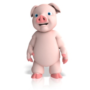 A pig character is shown standing still.
