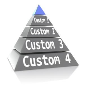 An 3D created image of a 5 level pyramid diagram.  You could add custom text to the levels.