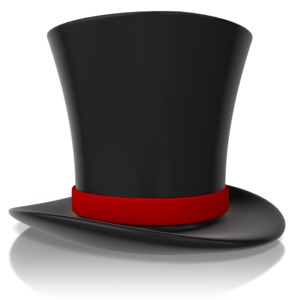 A clipart image of a top hat.