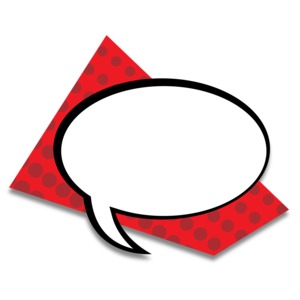 An image of a retro talk bubble.