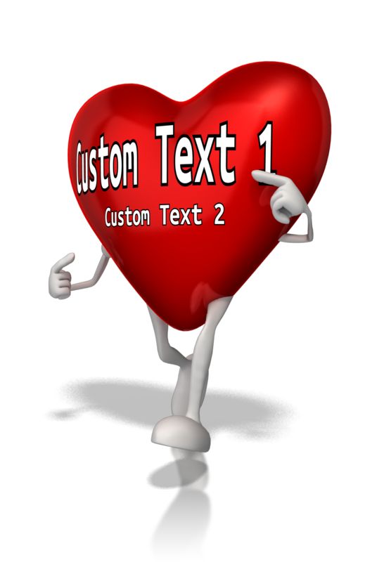 This Presentation Clipart shows a preview of Custom Heart Character