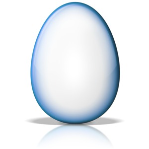 This clip art image shows an egg shape with a colored edge.