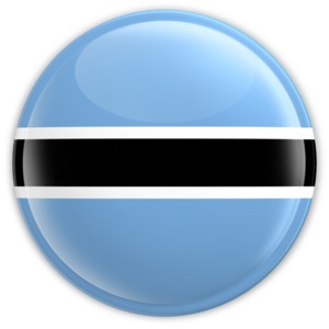 Botswana flag in the form of a button.