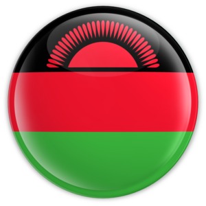 Malawi flag in the form of a button.