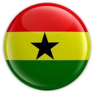 Ghana flag in the form of a button.