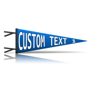 An image of a custom text sports pennant.