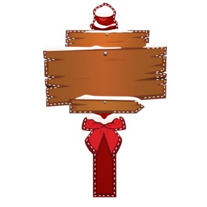 An image of a paper cutout of a wood winter-esk sign.