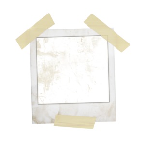 This clip art image shows a old time photo taped up.  The center of the photo is transparent allowing you to place your own photos behind it in either PowerPoint or an editing program.