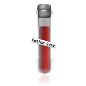 An image of a single test tube with space to put custom text.