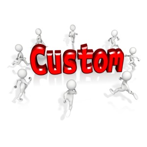 A mob of stick figures are shown running to custom text.