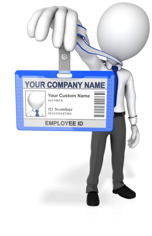 This Presentation Clipart shows a preview of Figure Holding Out Id Badge